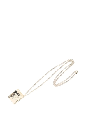 CHANEL Pre-Owned 2022 Gold Plated Resin Lion Book Locket Pendant Necklace costume necklace - Black