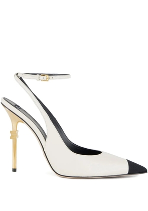 Elisabetta Franchi 105mm Falcon slingback pumps - White