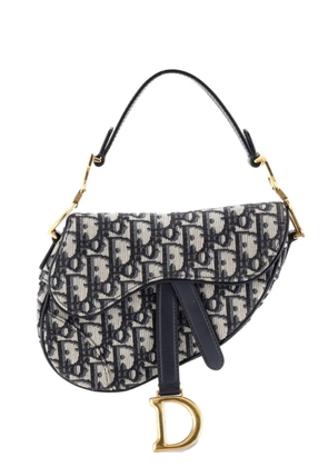 Christian Dior Pre-Owned Saddle Handbag Oblique Canvas Mini shoulder bag - Blue