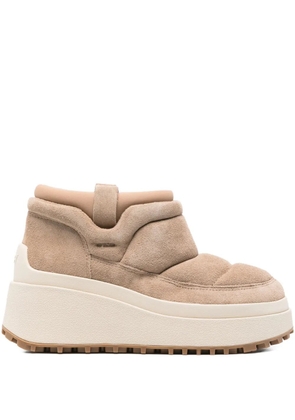 Ash padded platform boots - Neutrals