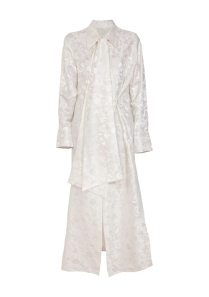 RXQUETTE Whiterose floral-detail midi dress - Neutrals