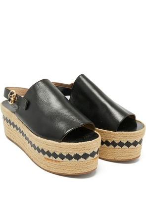 Tory Burch leather espadrilles - Black