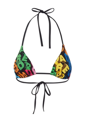 DSQUARED2 all-over logo bikini top - Black