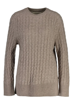 Gant cable-knit crew-neck sweater - Neutrals