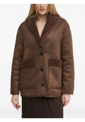Hoss Intropia fleece-lined button jacket - Brown