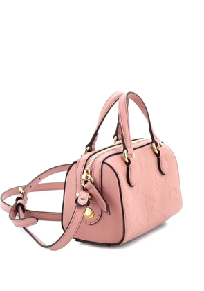Gucci Pre-Owned Convertible Boston Bag Jumbo GG Embossed Leather Super Mini crossbody bag - Pink