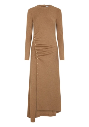 Rabanne asymmetric long-sleeve dress - Brown