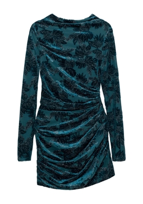 Simkhai Vallyn floral-pattern textured mini dress - Blue