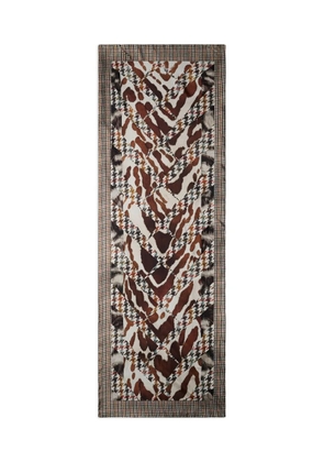Pierre-Louis Mascia houndstooth-pattern scarf - Brown