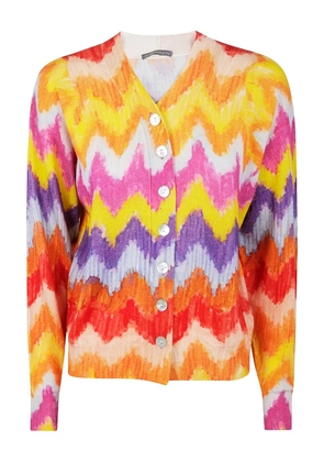 IN BED WITH YOU abstract-print wool cardigan - Yellow