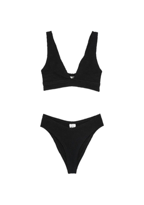 Hunza G V-neck wide straps beachwear - Black