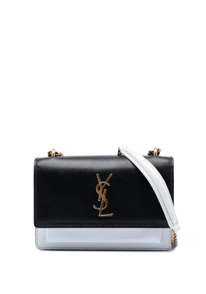 Saint Laurent Pre-Owned 2018 Mini Bicolor Calfskin Monogram Sunset Wallet on Chain crossbody bag - Black