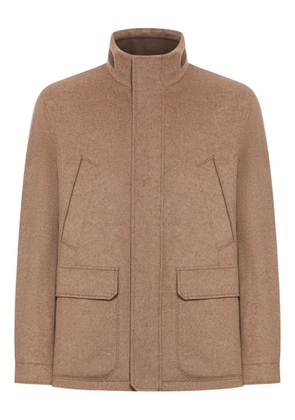 Zegna high-neck coat - Neutrals
