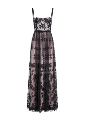 Giambattista Valli floral-embroidered corset dress - Black