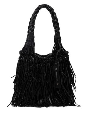Karl Lagerfeld braided fringe shoulder bag - Black