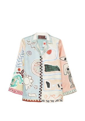 ALEMAIS Michelle graphic-print shirt - Blue