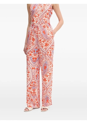 Marc Aurel floral print drawstring trousers - Orange