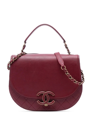 CHANEL Pre-Owned 2017-2018 Medium Calfskin Coco Curve Flap satchel - Red