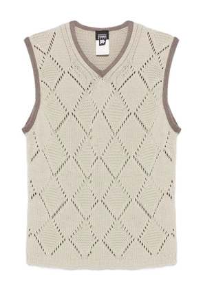 Gianfranco Ferré Pre-Owned 2000s diamond-pattern sleeveless vest - Neutrals