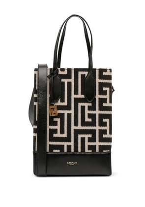 Balmain Pre-Owned 2023-2025 Maxi Monogram Jacquard North South Shopping Tote satchel - Brown