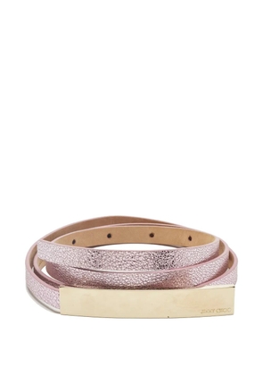 Jimmy Choo Pre-Owned metallic-leather belt - Pink
