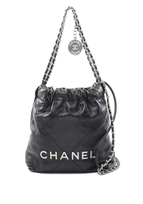 CHANEL Pre-Owned 2021 mini Chanel 22 diamond-quilting leather bag - Black