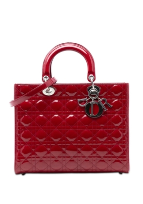 Christian Dior Pre-Owned 2010 Large Patent Cannage Lady Dior satchel - Red