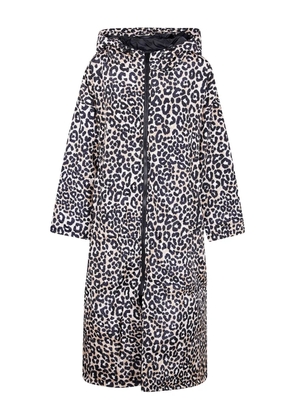 SITTINGSUITS hooded animal-print coat - Neutrals
