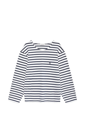 ANINE BING striped-pattern long-sleeved T-shirt - White