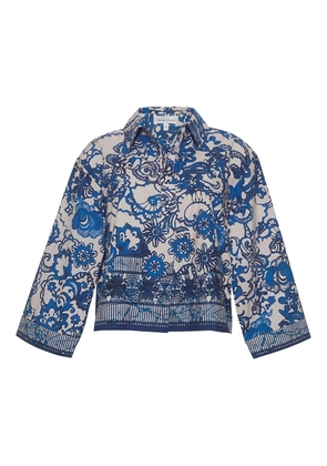 Cara Cara floral-print button-up shirt - Blue