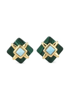 Cartier 1973 malachite and turquoise earrings - Green