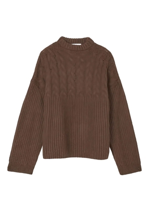 Cecilie Bahnsen cable-knit ribbed sweater - Brown
