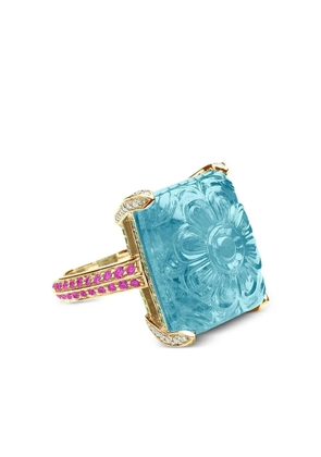 Goshwara 18K Yellow Gold G-one multi-stone ring