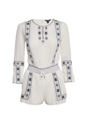 Polo Ralph Lauren Vintage cotton embroidered playsuit - White