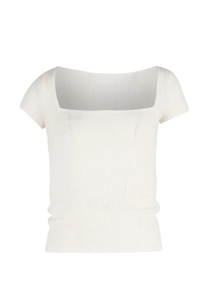 Reformation Square-neck cotton t-shirt - White
