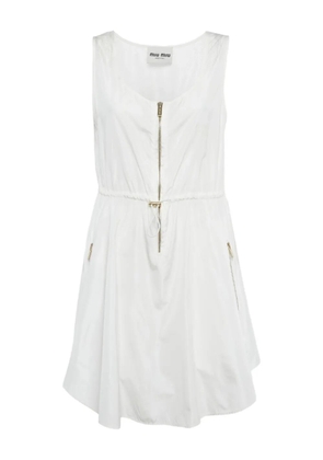 Miu Miu Pre-Owned zip sleeveless mini dress - White