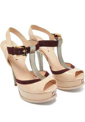 Fendi Pre-Owned platform T-strap sandals - Neutrals