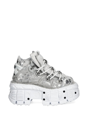 NEW ROCK Pelo Calvas Blanco Plata, Tank Blanco Torn dotted platform sneakers - Grey