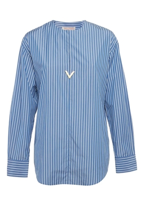 Valentino Garavani Pre-Owned striped plaque blouse - Blue