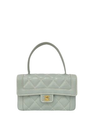 CHANEL Pre-Owned 2004-2005 Quilted Lambskin Wild Stitch Top Handle Flap handbag - Blue