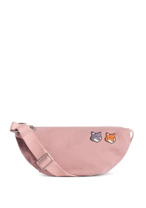 Maison Kitsuné embroidered shoulder bag - Pink