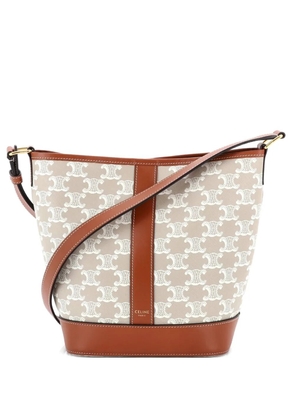Celine Pre-Owned Triomphe Coated Canvas Small bucket bag - Neutrals