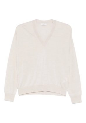 Peserico V-neck long-sleeve top - Neutrals