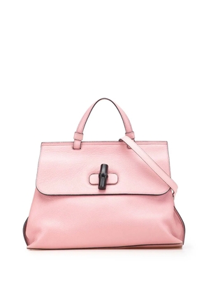 Gucci Pre-Owned 2016-2025 Medium Leather Bamboo Daily satchel - Pink
