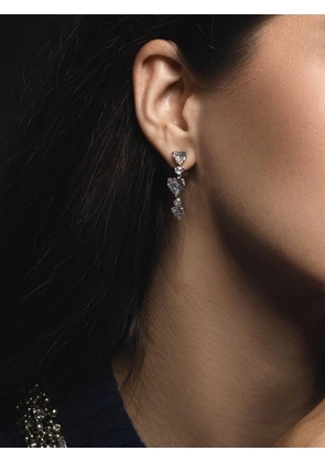 Fantasia by Deserio three heart drop earrings - White