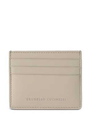 Brunello Cucinelli logo-stamp cardholder - Neutrals