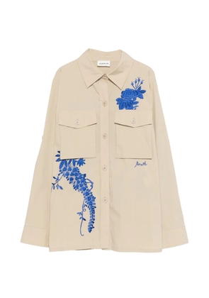 P.A.R.O.S.H. Ninja embroidered chest-pocket shirt - Neutrals
