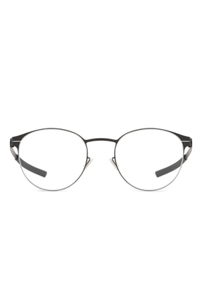 Ic! Berlin round-frame metal glasses - Black