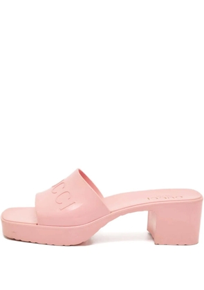 Gucci Pre-Owned block-heel logo sandals - Pink