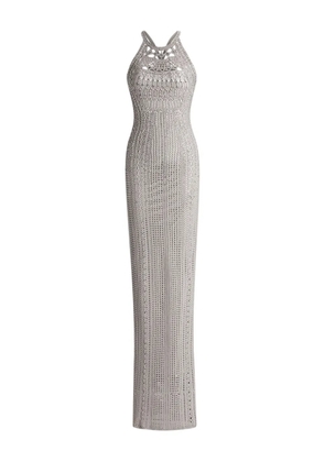 Ralph Lauren Collection open-back crochet-detail maxi dress - Silver